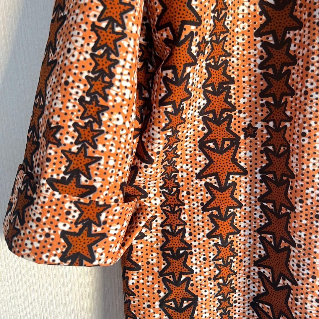 アフリカ布 アフリカンプリント オーバーシャツ シャツワンピ