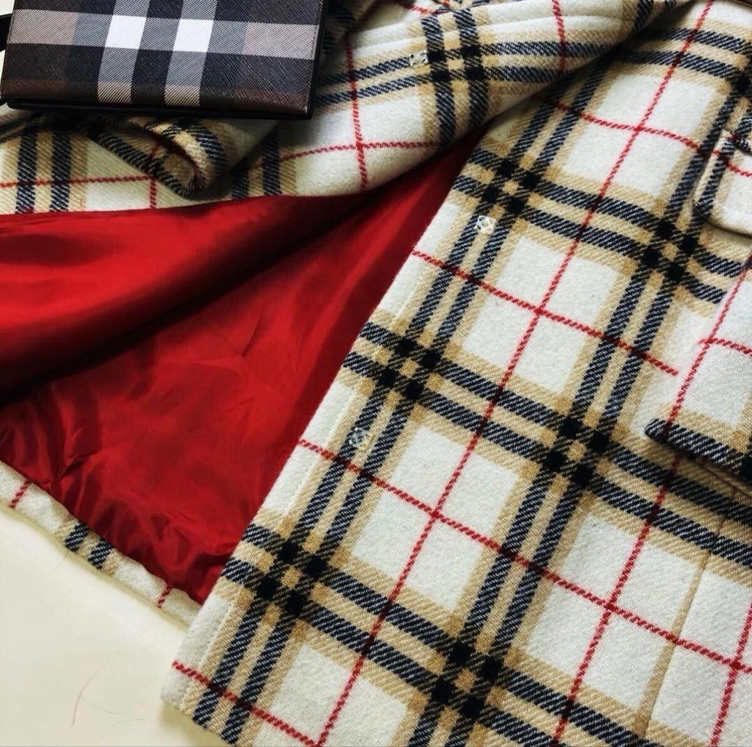 Burberry チェック柄 フード付き ダッフルコート ロングコート