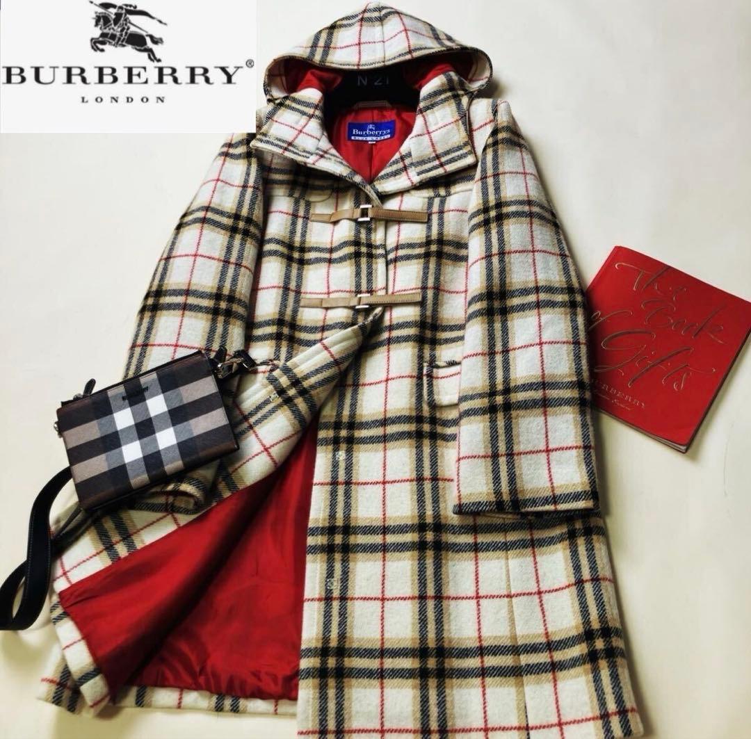 Burberry チェック柄 フード付き ダッフルコート ロングコート