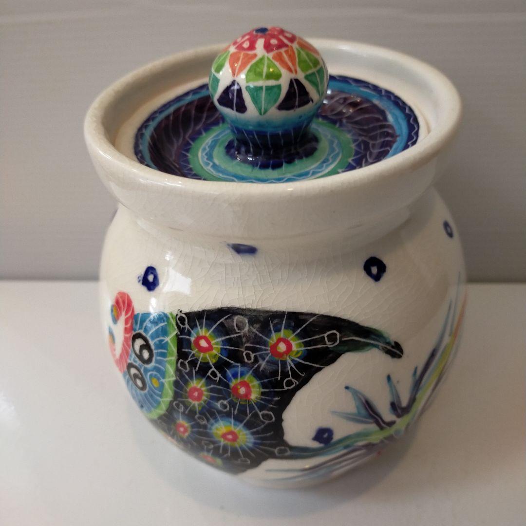 ナツキ様専用 南島焼 沖縄 石垣島 奈美ロリマーさん作品 蓋物大 物入れ