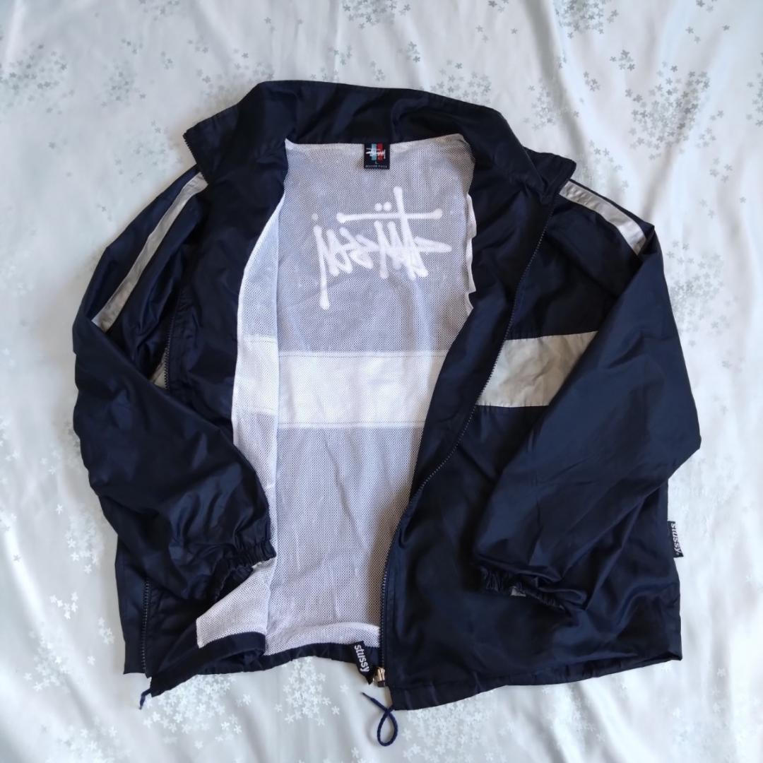 オールドステューシー stussy ナイロンジャケット 紺タグ L ネイビー