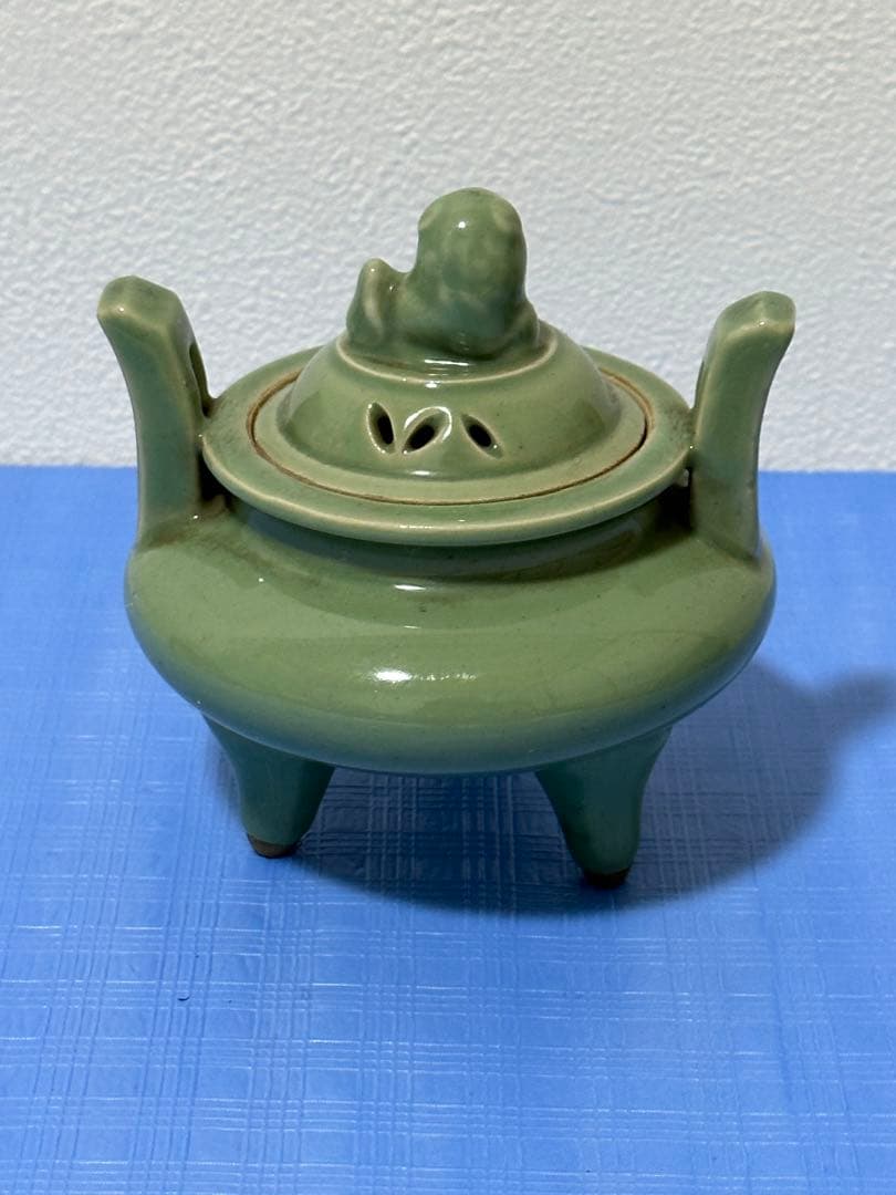 蘇山香炉 諏訪蘇山 純金『青磁袴腰香炉』 ｜骨董品買取 緑和堂