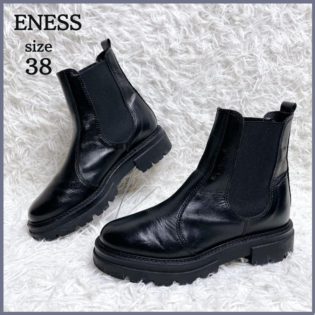 ENESS エネス サイドゴアブーツ 38 ブラックトラックソール 厚底 ENESS / エネス / サイドゴアブーツ（全5サイズ） - 北欧、暮らしの道具店