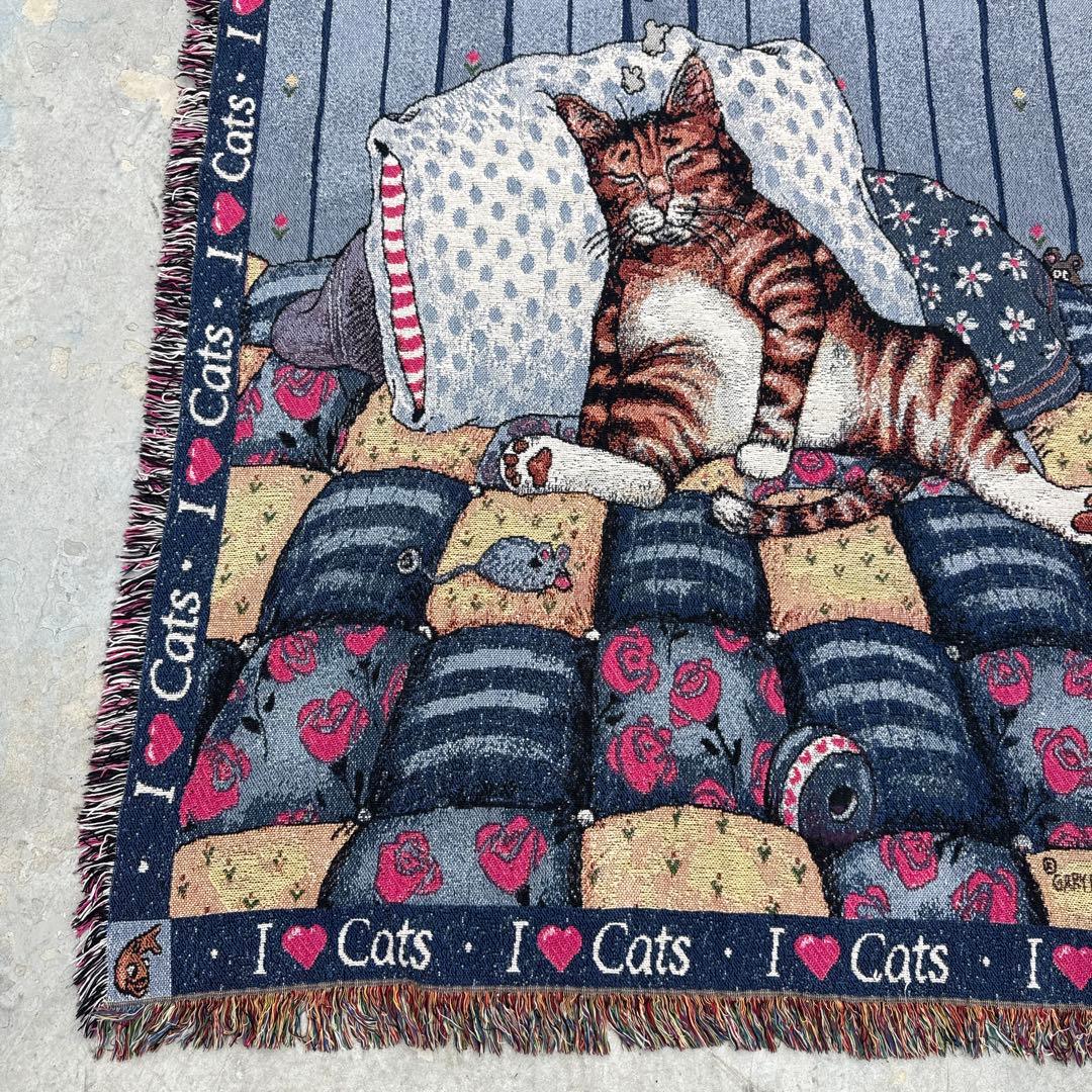 夢見る猫 マルチカバー ソファーカバー ヴィンテージラグ182x126