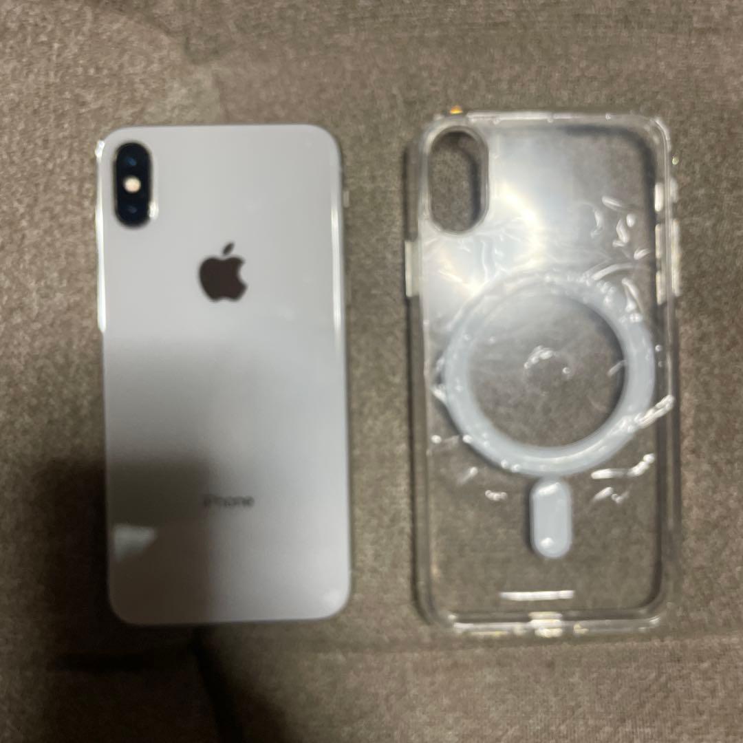 Apple iPhone X シルバー 本体 透明ケース付き