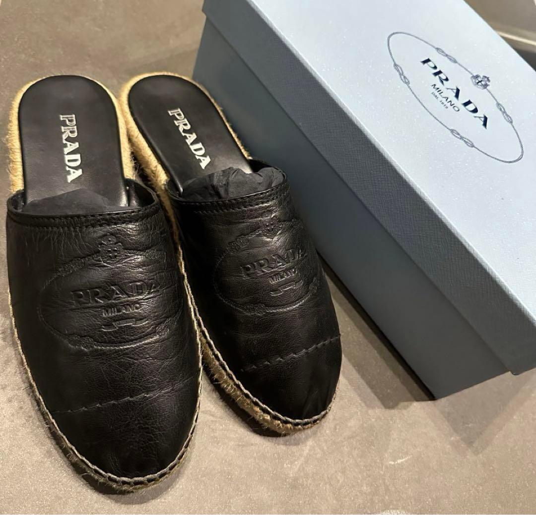 プラダのレザーエスパドリーユ⭐︎38サイズ 楽天市場】PRADA プラダ エスパドリーユ フラットシューズ スリッポン