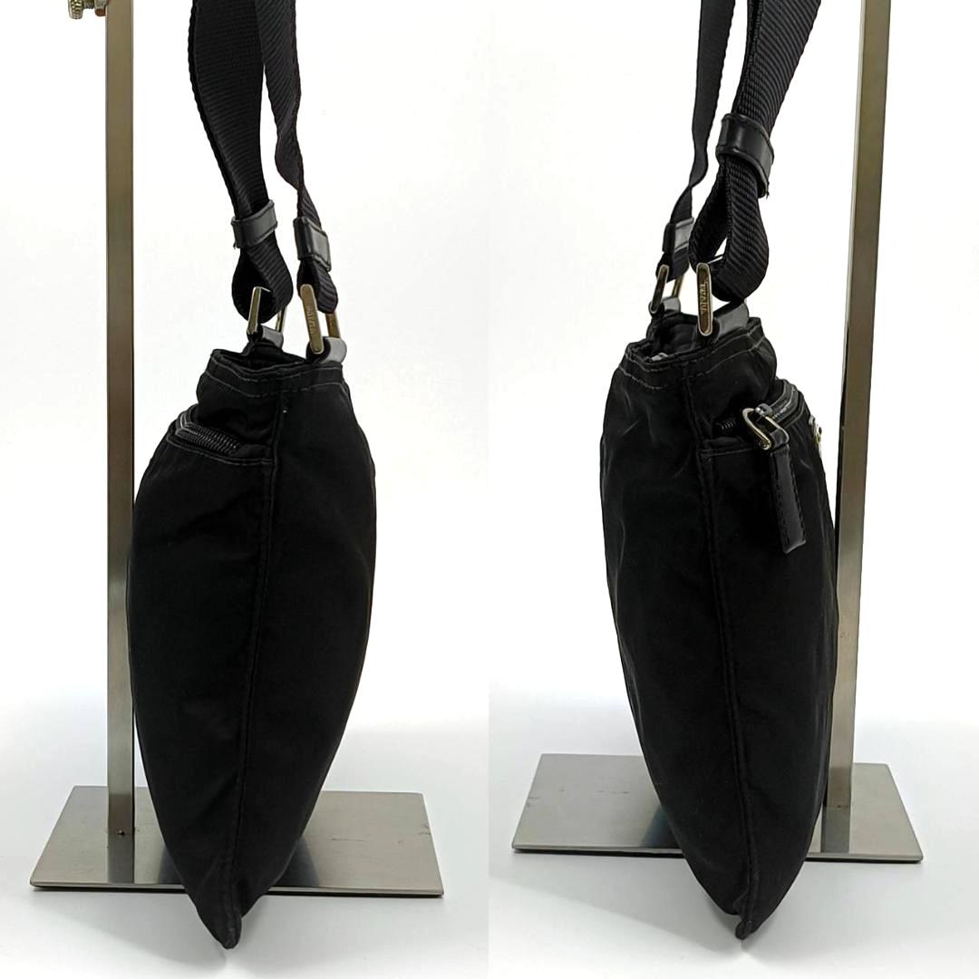 ✨希少✨プラダ ショルダーバッグ 三角ロゴ ナイロン レザー 白タグ 黒