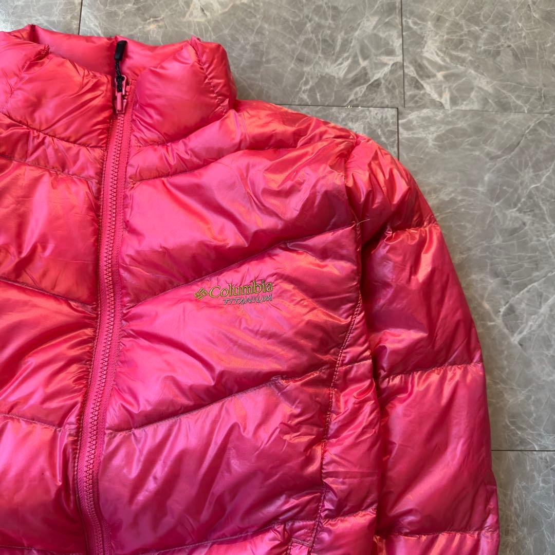 希少カラー❗️】ドローコード付きColumbia ダウンジャケット ピンク L