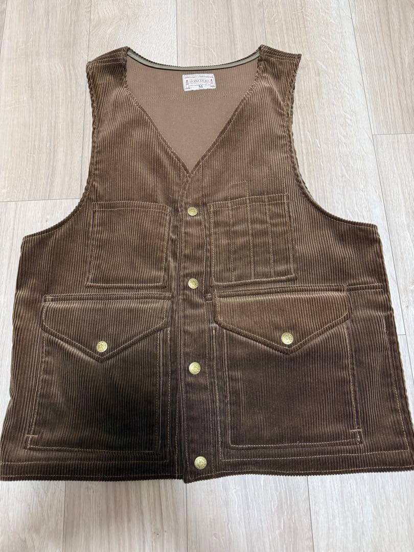 BONCOURA 太畝コーデュロイパックベスト　ボンクラ 36 新品　ブラウン BONCOURA 太畝コーデュロイパックベスト ボンクラ 36 新品 ブラウン