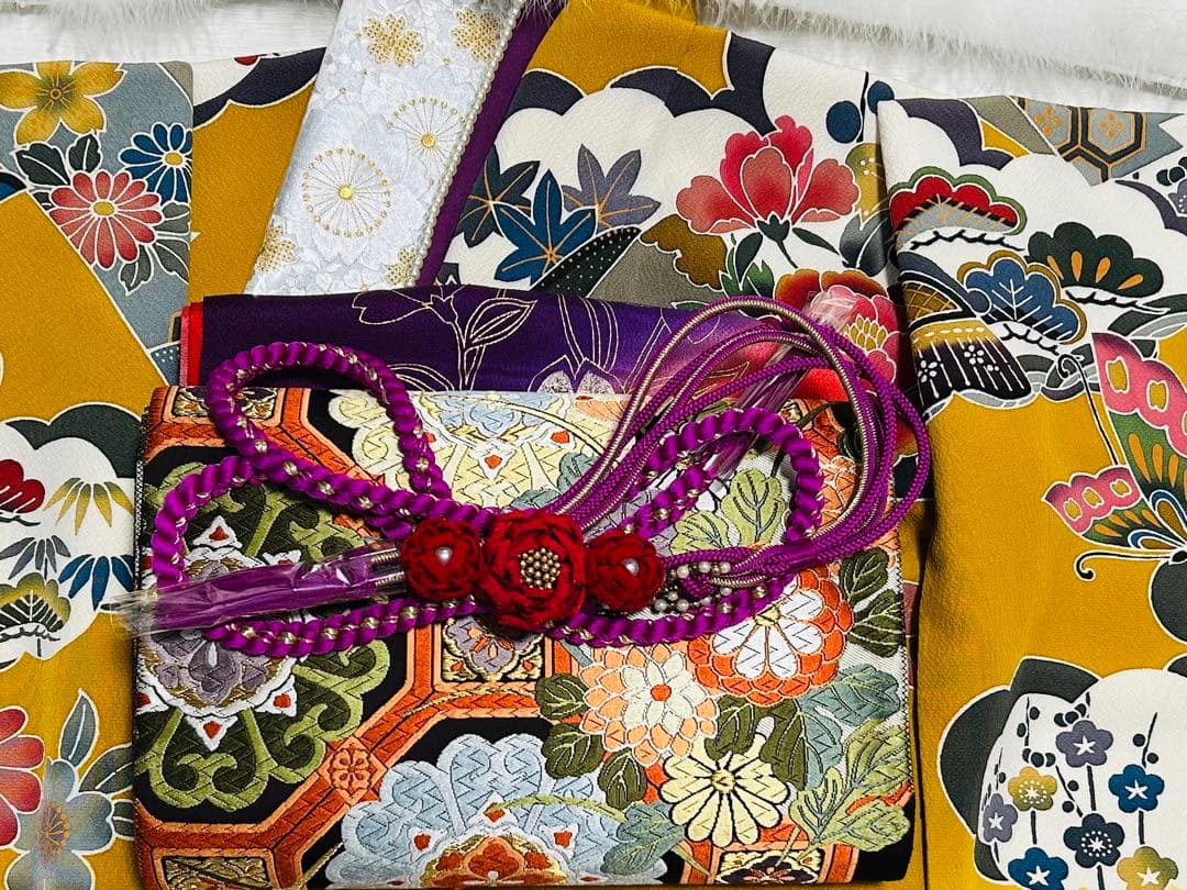 新品 最高級本振袖 京紅型巨匠宮崎良次先生作品 振袖用高級唐織袋帯