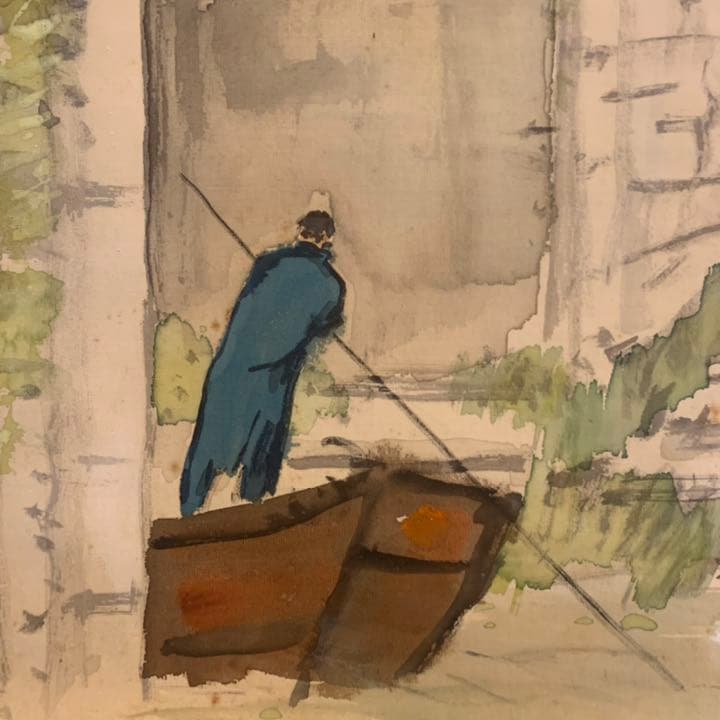 橋本関雪青江水暖図( 春江水暖図 ) アート掛軸彩色風物画近代アート