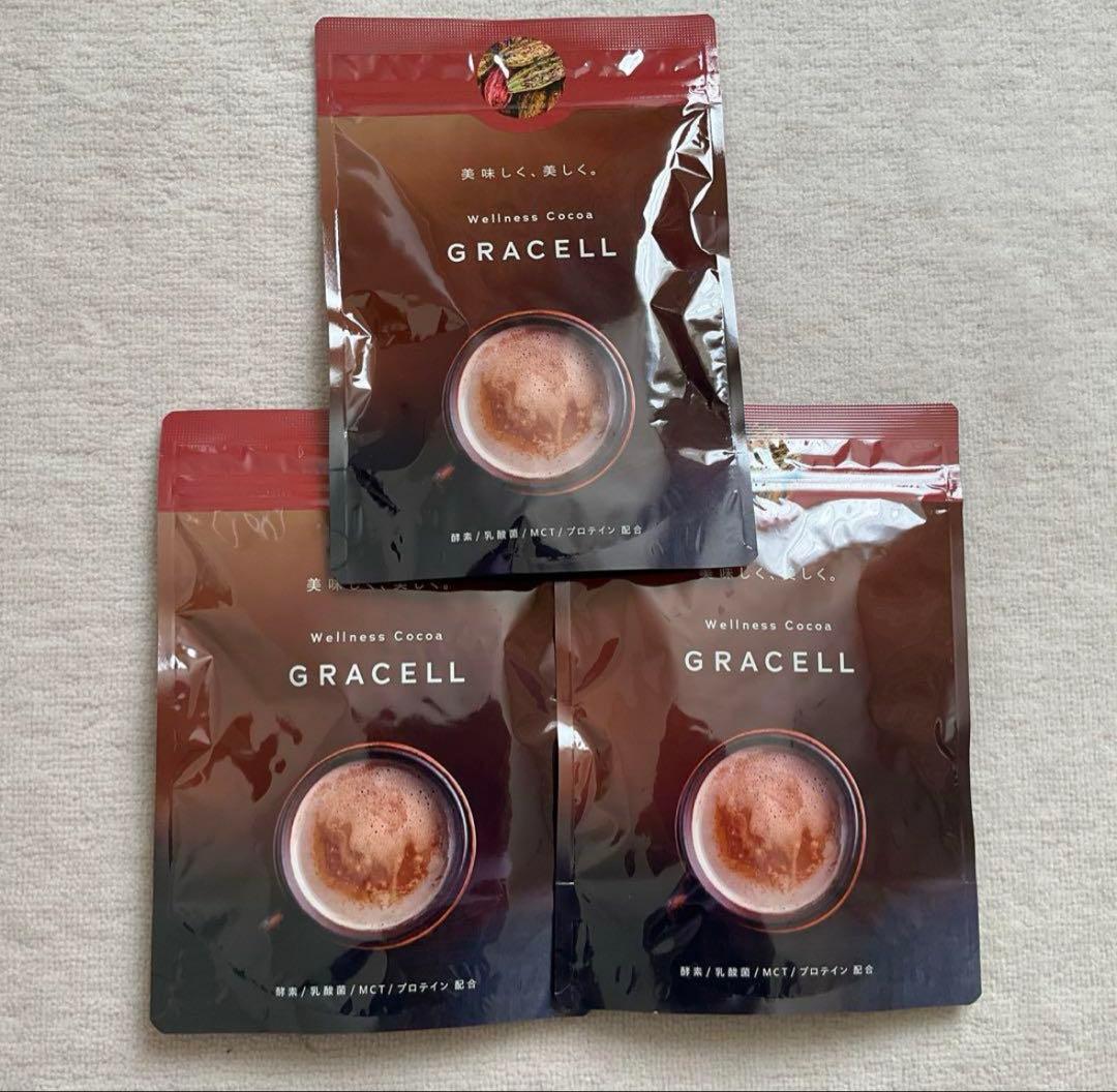 新品　GRACELL ウェルネス ココア グレイセル 100g 3パック Amazon.co.jp: 【公式】GRACELL グレイセル ココア ダイエット 酵素