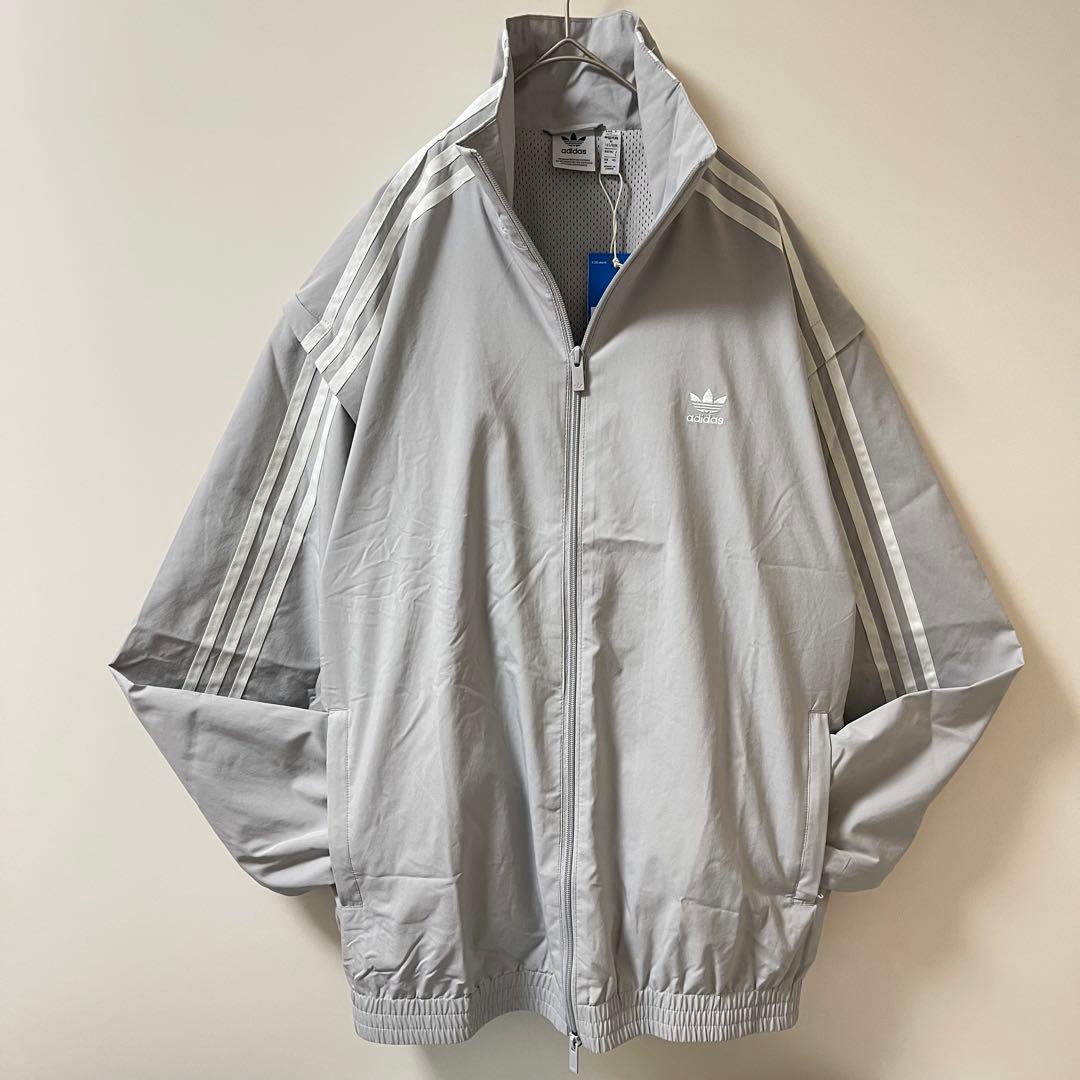 新品L】アディダス刺繍トラックジャケット古着ジャージトップ ナイロン