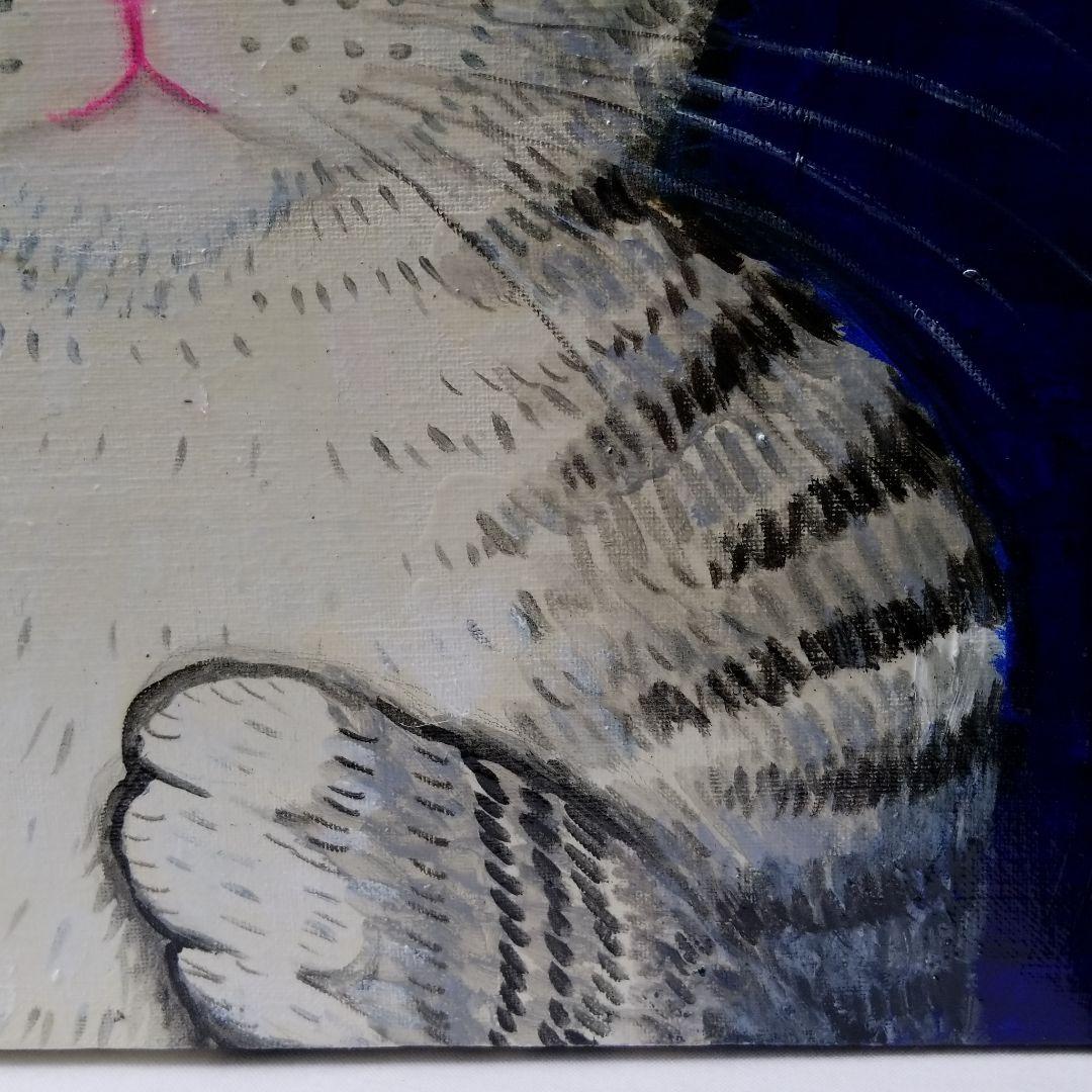 油絵専用花冠の猫サバトラ白ちゃん