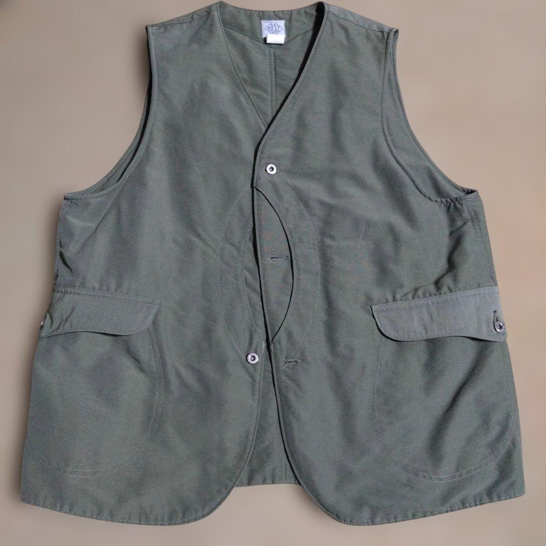 美品 POST OʼALLS ポストオーバーオールズ ロイヤルトラベラーベスト POST OVERALLS (ポストオーバーオールズ) Royal Traveler cotton/linen