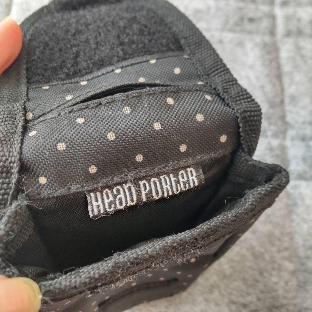 希少】HEAD PORTER ヘッドポーター◇廃盤品 ドット柄マルチポーチ 黒