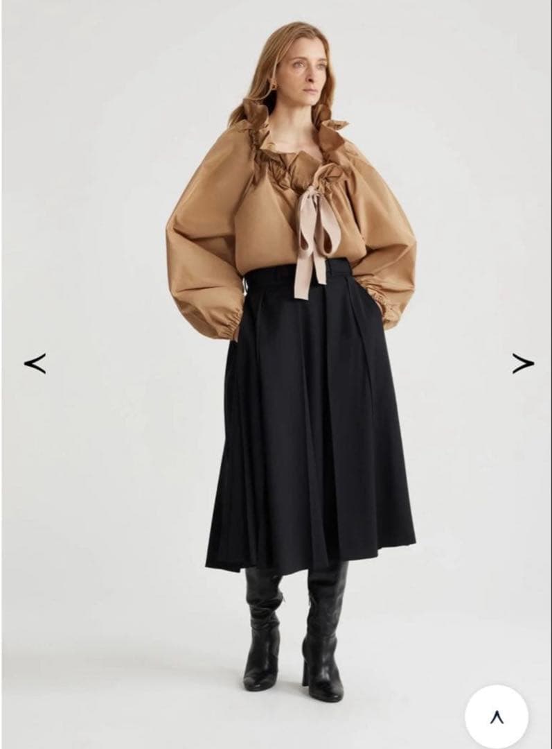 PATOU】フリルブラウス 36 ベージュ