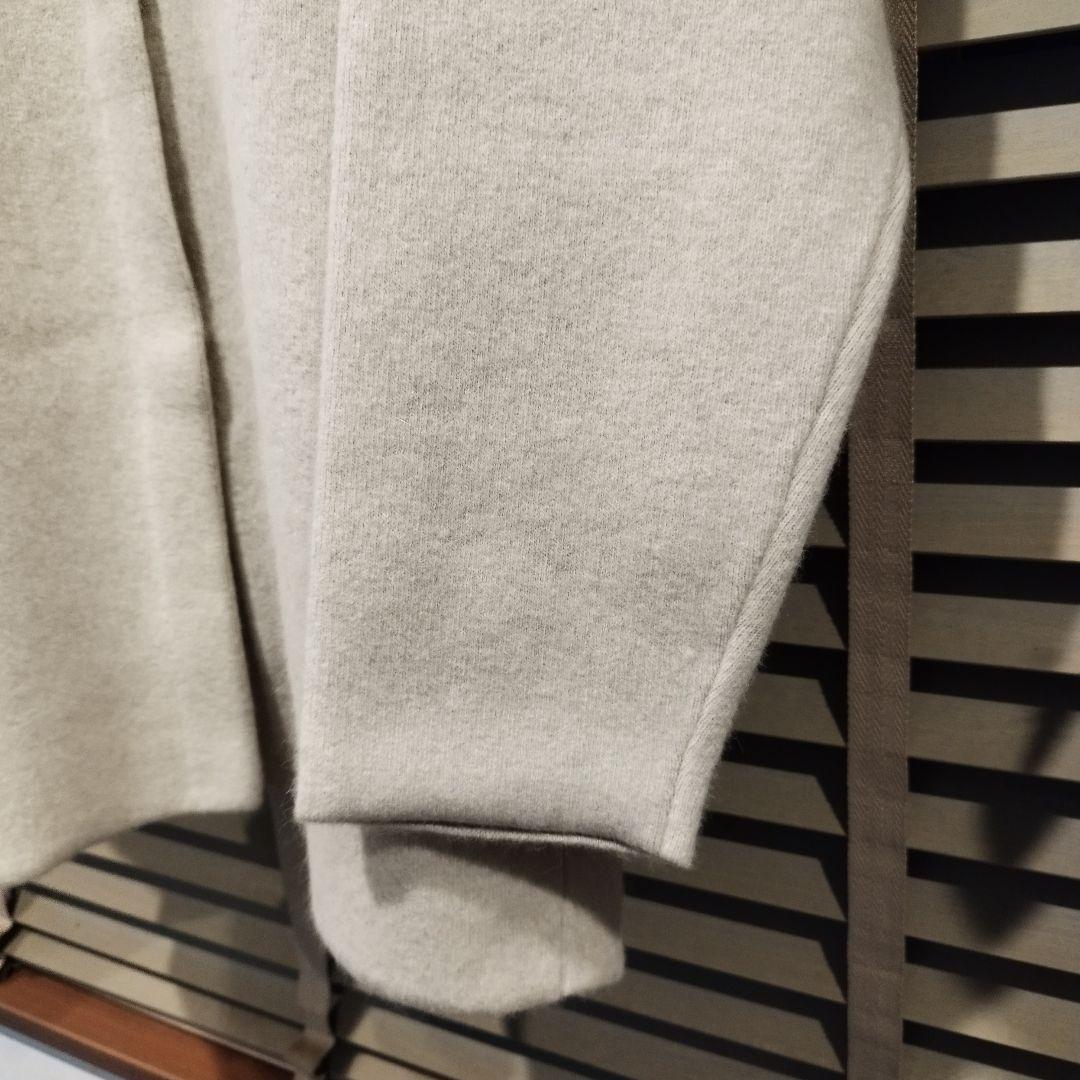 BEARDSLEY ビアズリー 洗えるニットコート アイボリー ノーカラー