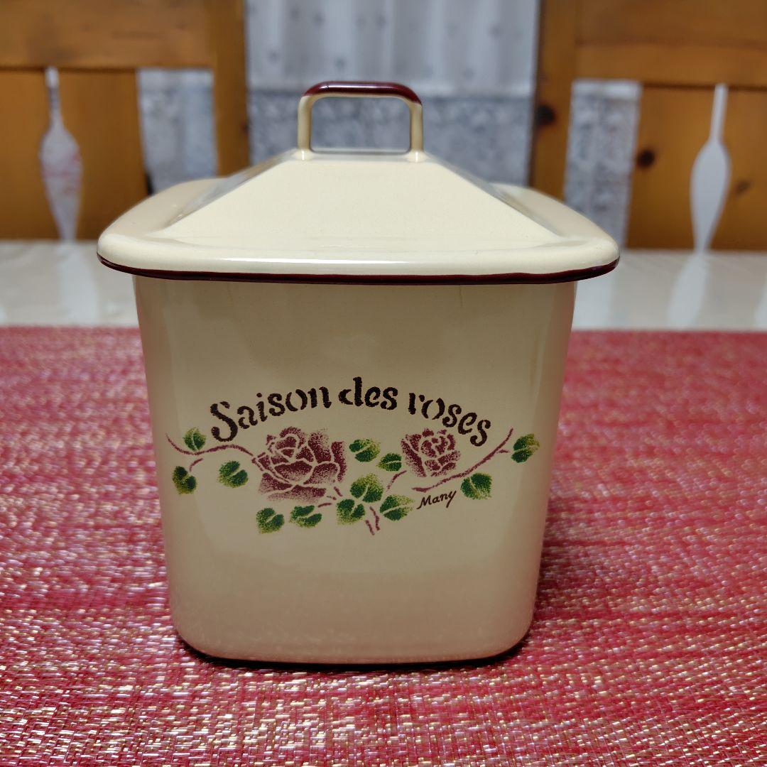 マニー セゾンドローズ ホーローキャニスター四角キャニスター おまけ