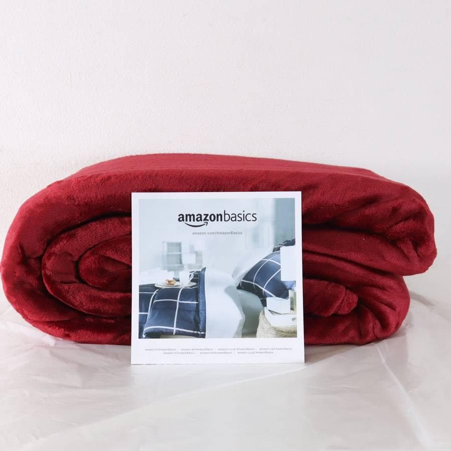 2枚セット 新品 アマゾンベーシック ブランケット 大判 赤 ベルベット