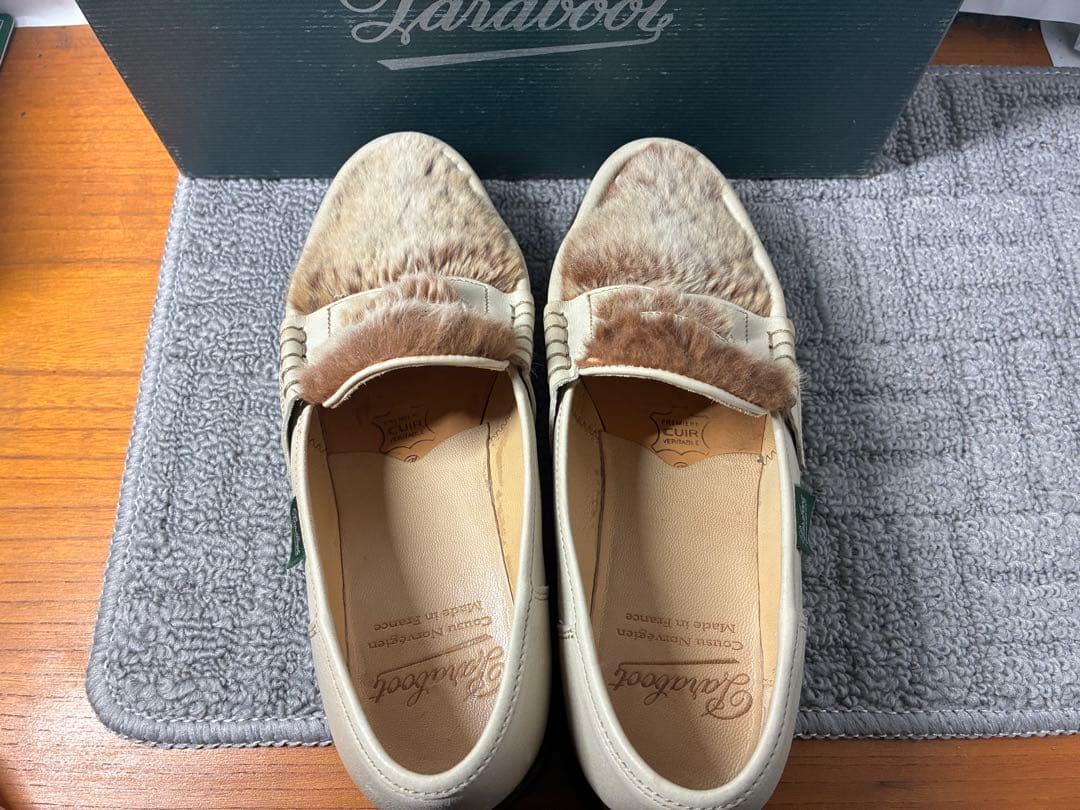 純正箱付 Paraboot ORSAY/GRIFF II 4 ホワイト/ベージュ - メルカリ