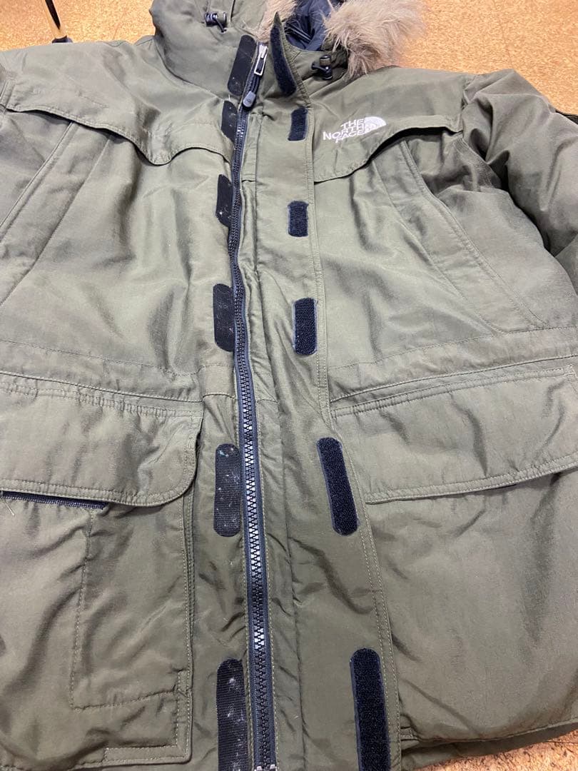 THE NORTH FACE フード付きダウンジャケット オリーブグリーン - メルカリ