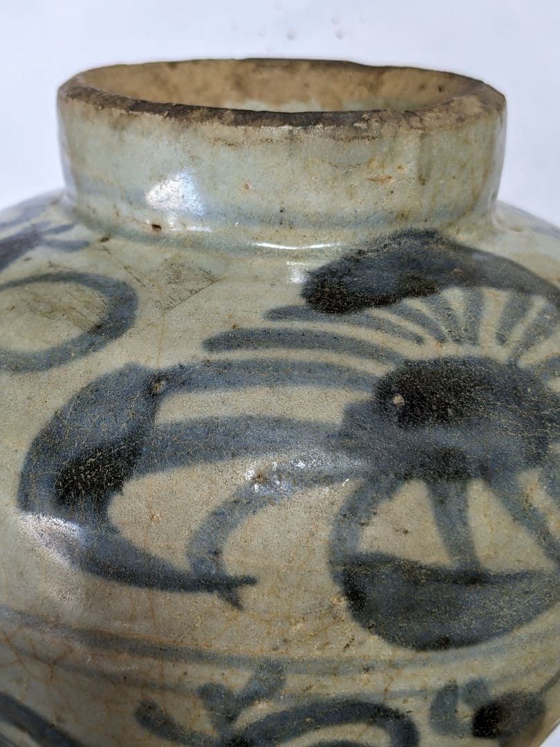 ♢中国陶磁 明時代末 漳州窯 呉須染付 壺 呉州手 置物