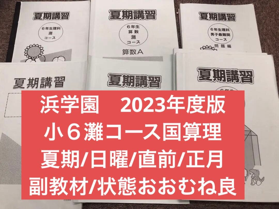 浜学園　小6灘コース/最難関　/夏期/日曜志望校別/直前/正月　2023年度版 浜学園 小6 理科 女子最難関/L神女・四天・高槻コース 日曜志望校別