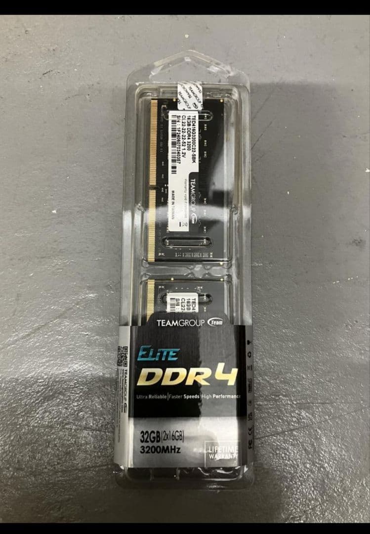 【中古】Team ノート・ミニPC用 SODIMM DDR4 16GBx2 SPD ノートPC用メモリ SPD DDR4-2666 PC4-21300 SODIMM 32GB(16GBx2枚