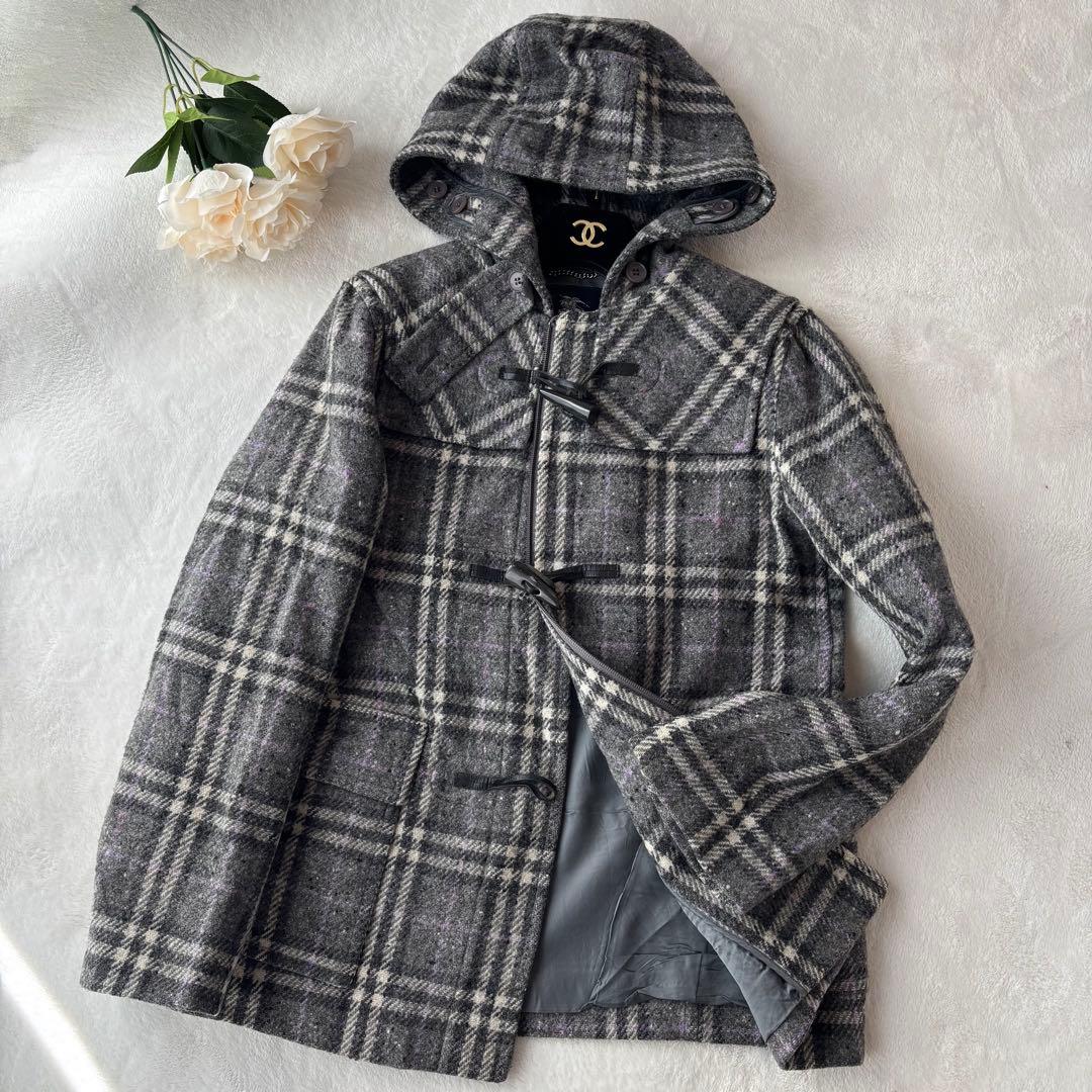 美品 Burberry バーバリー ダッフルコート ツイード ノバチェック