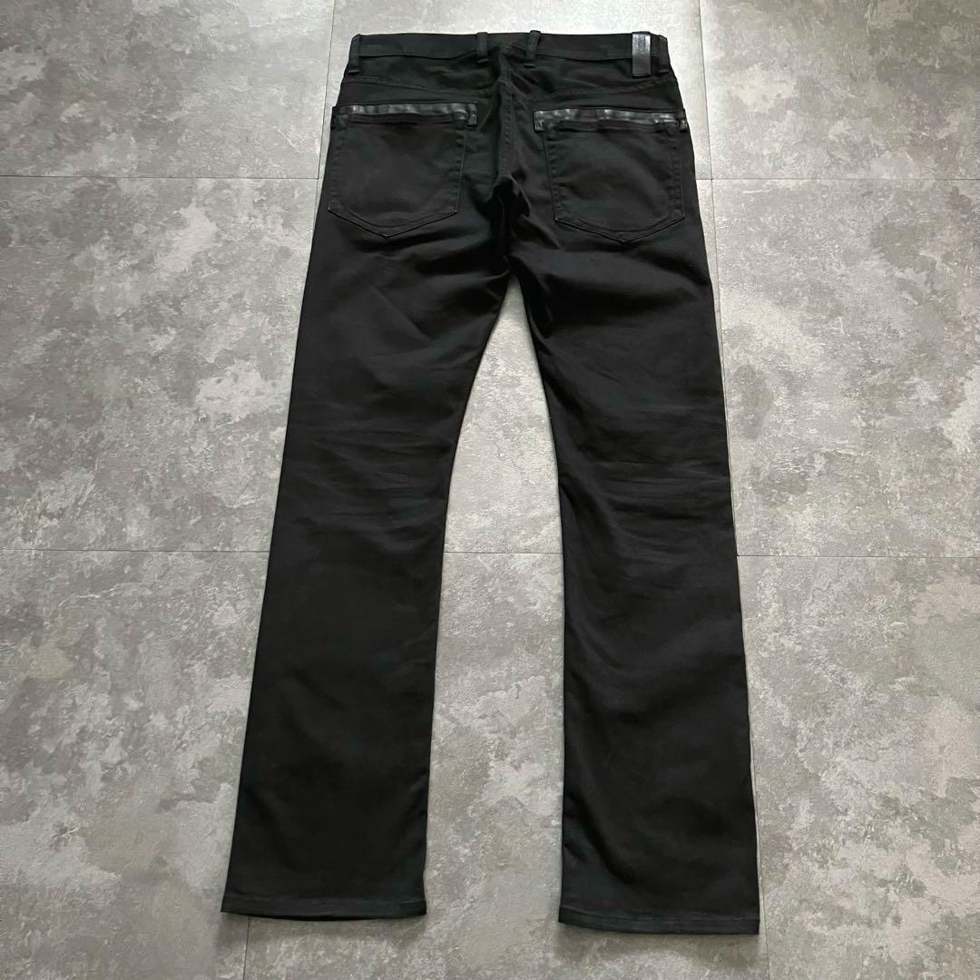 パンツ isamu katayama backlash black denim Y2K Isamu Katayama “BACKLASH” AW12 Lizzard Patch Bootcut Denim Size S