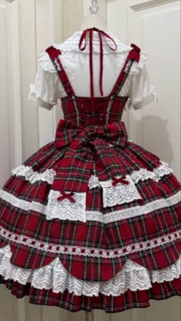 epetice Cream Petals ジャンパースカート レッドチェック新品 - メルカリ