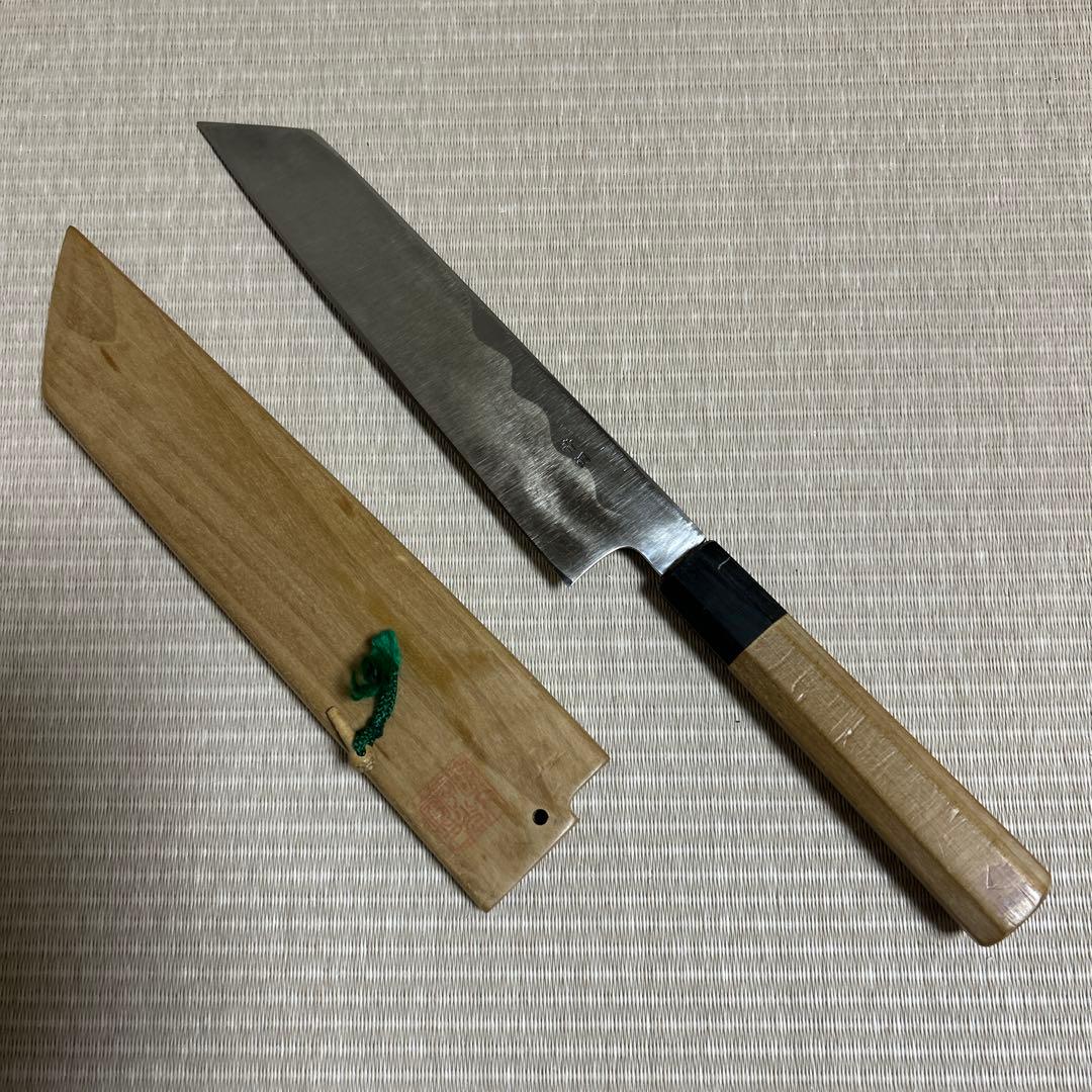 切り付け 薄刃 包丁 和包丁 堺一文字光秀 黒水牛柄 鞘付き