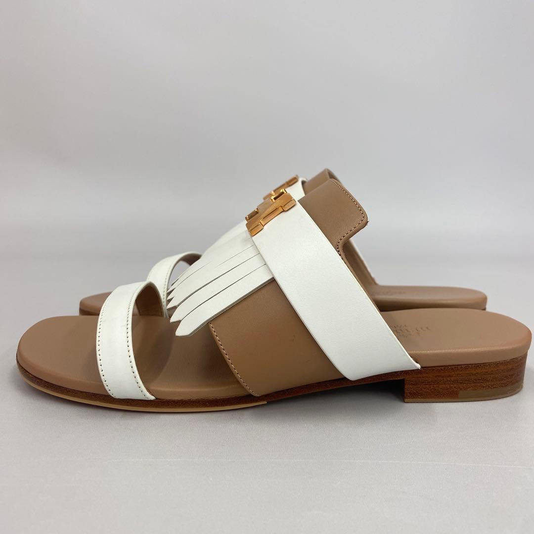 エルメス サンダル 《 コラリア 》 白 ゴールド 37 24cm程度 未使用
