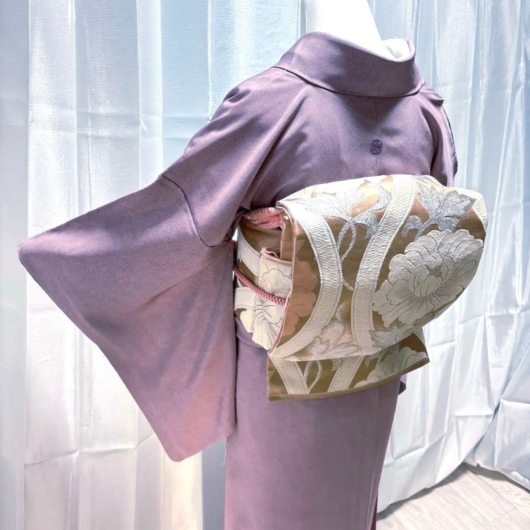 正絹 鮫小紋 江戸小紋 袷 作家 しつけ 未着用 紋付 フルセット フ9996