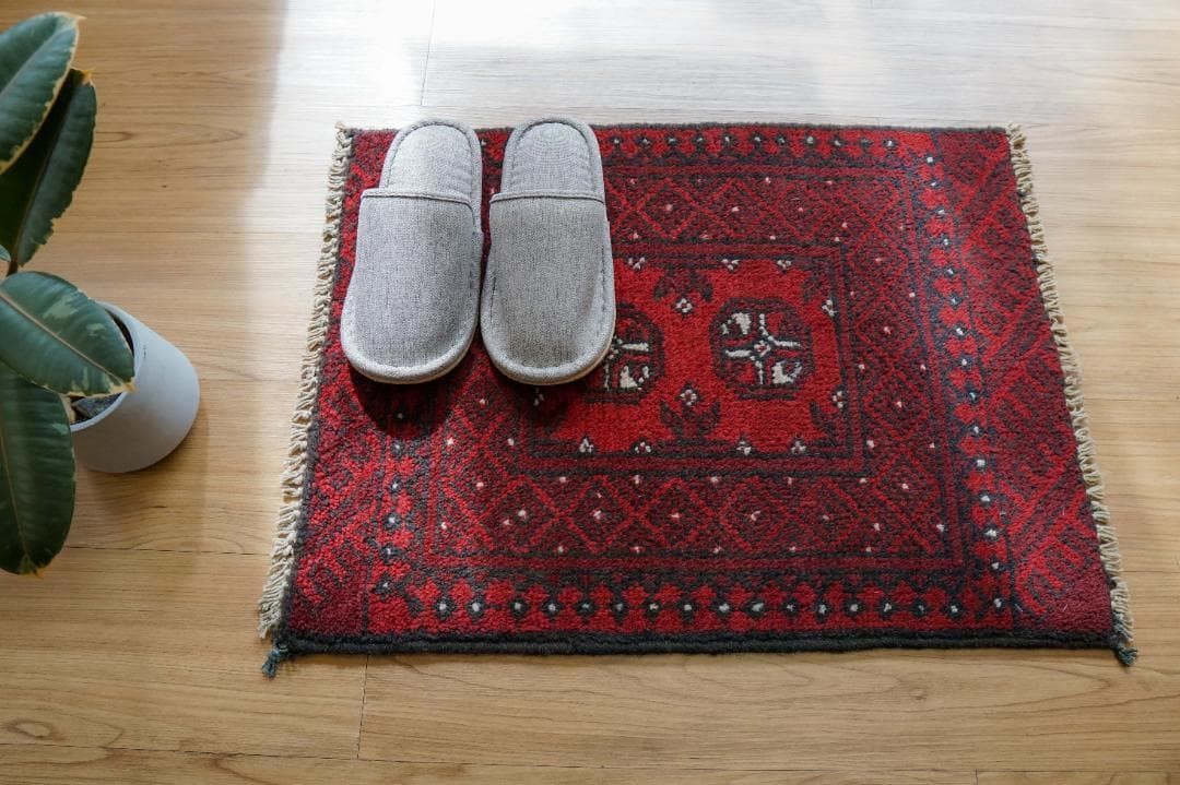 トルクメン 手織り絨毯 トライバルラグ ヴィンテージラグ 60×49cm