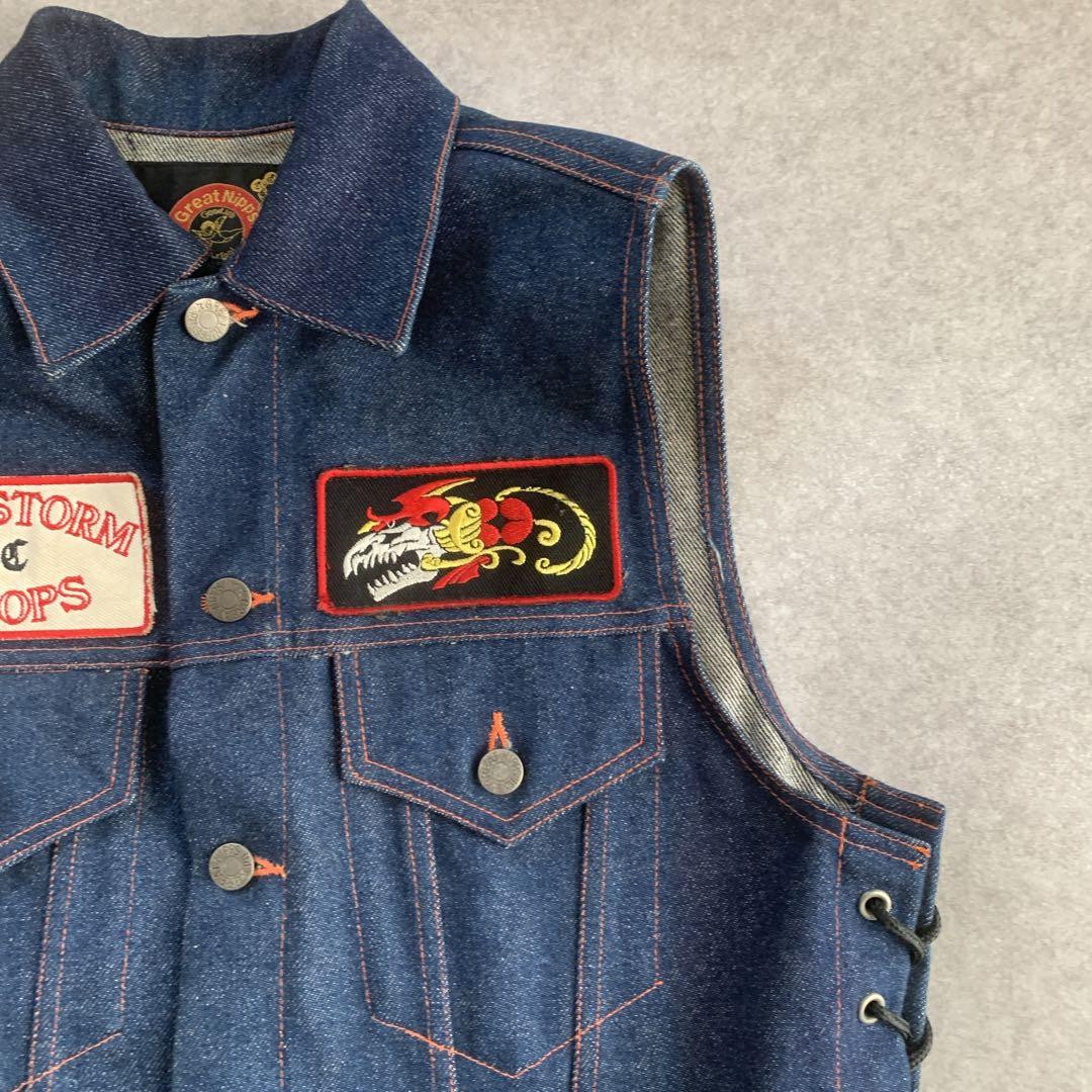 バイク乗り様専用 BARNSTORM MC TROOPS デニムベスト 東本昌平
