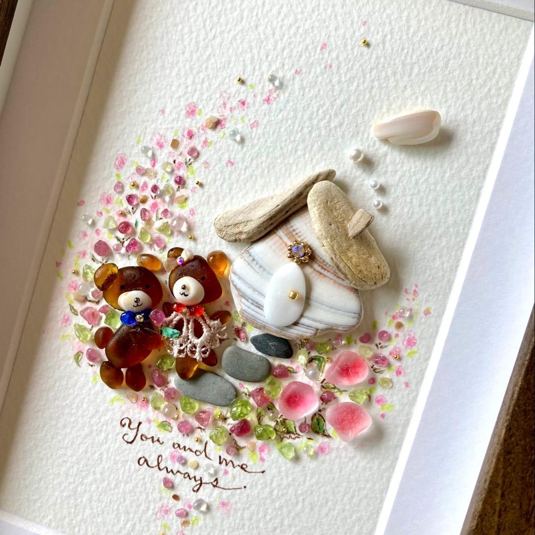 ニーコ様専用 オーダー受付 シーグラス／天然石／フレームアート