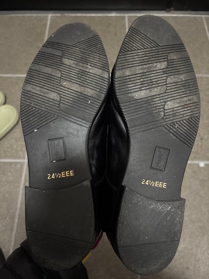 イブサンローラン ブラックレザーシューズ 25.5cm 黒