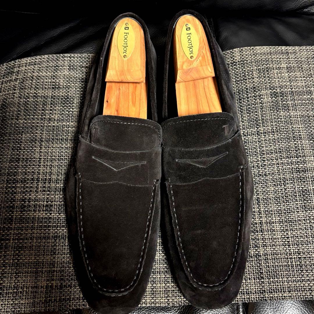 TOD'S スウェー ドシューズ ローファー　BLACK 27.5cm
