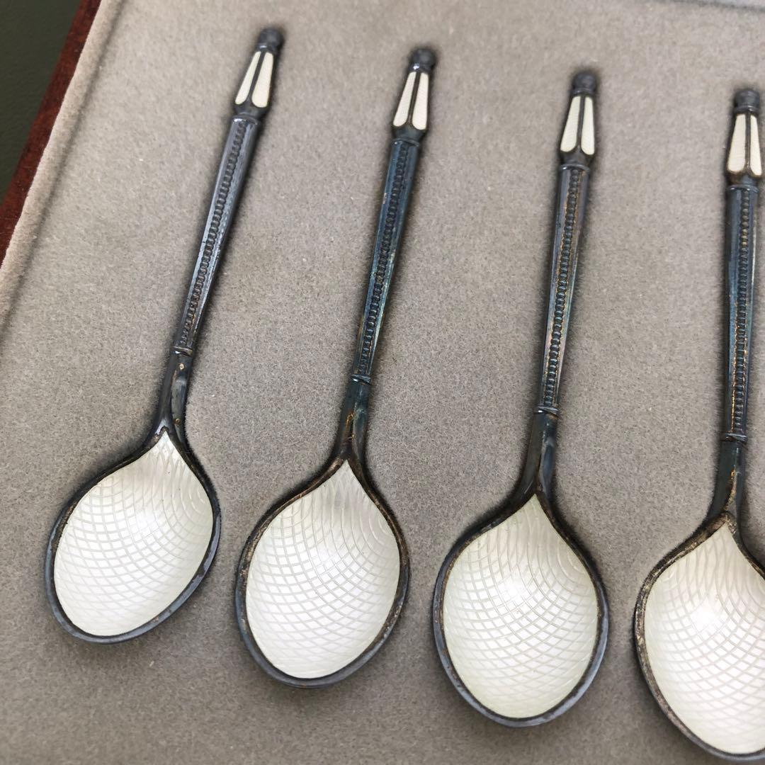 アントン ミケルセン 純銀製 デミタススプーン6客 七宝 ジョージ