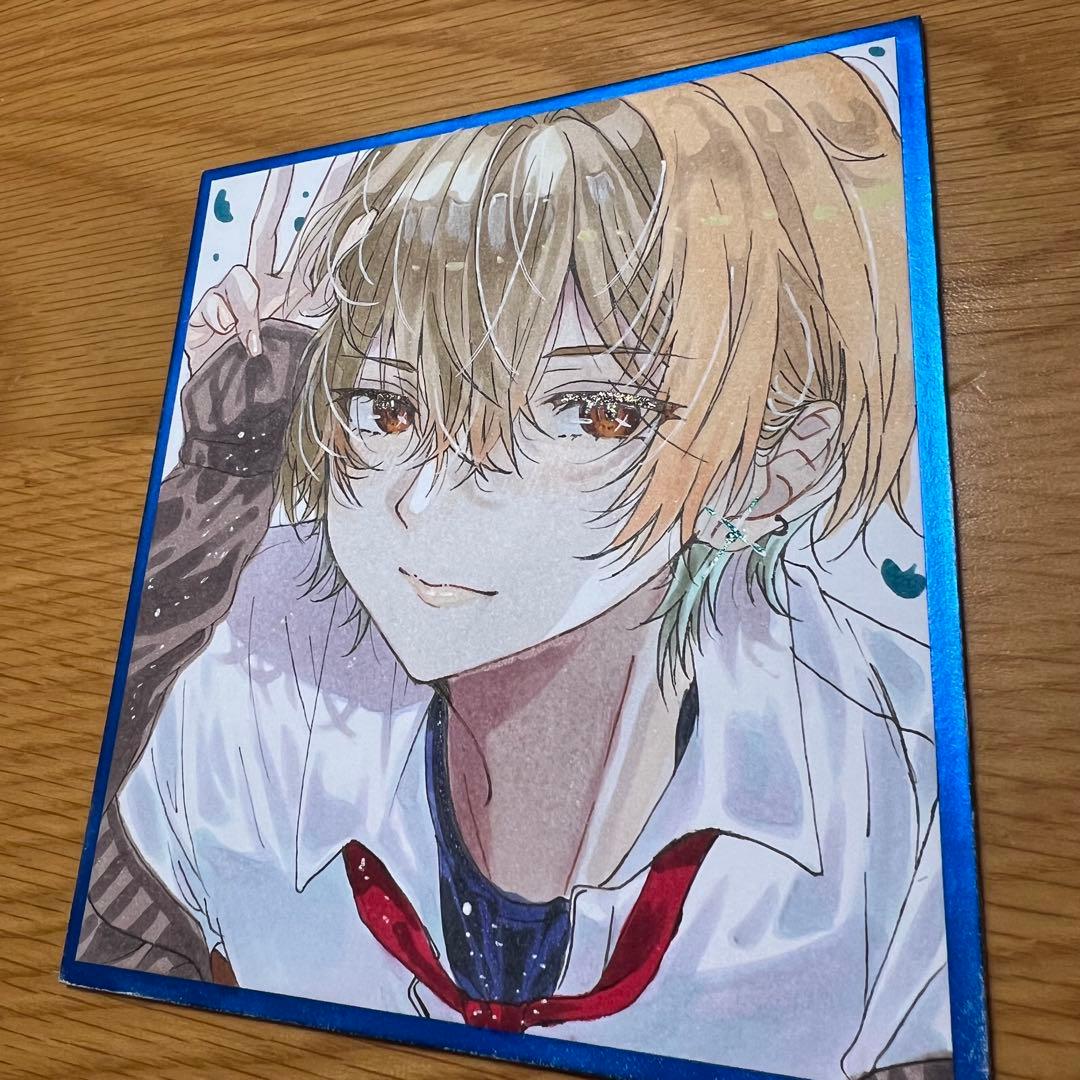 メ*ゲ様 男子 オリジナルイラスト アナログイラスト コピック 色紙