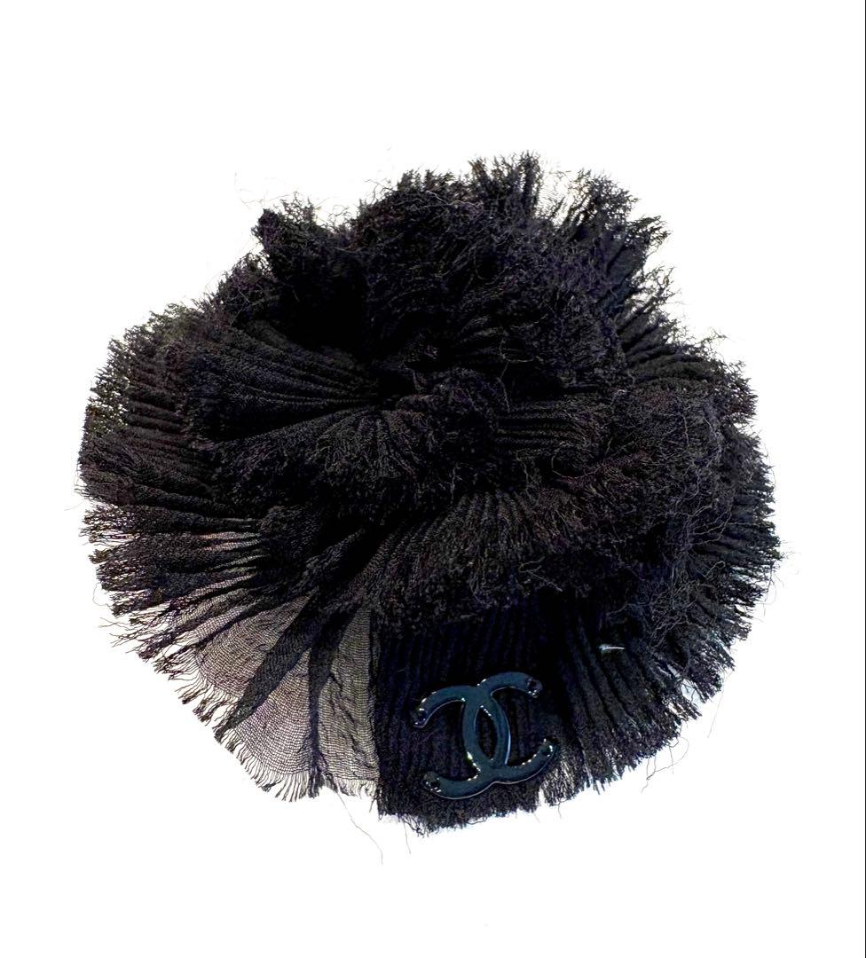 シャネル☆ココマーク カメリア ロゴコサージュ ブローチ チュール