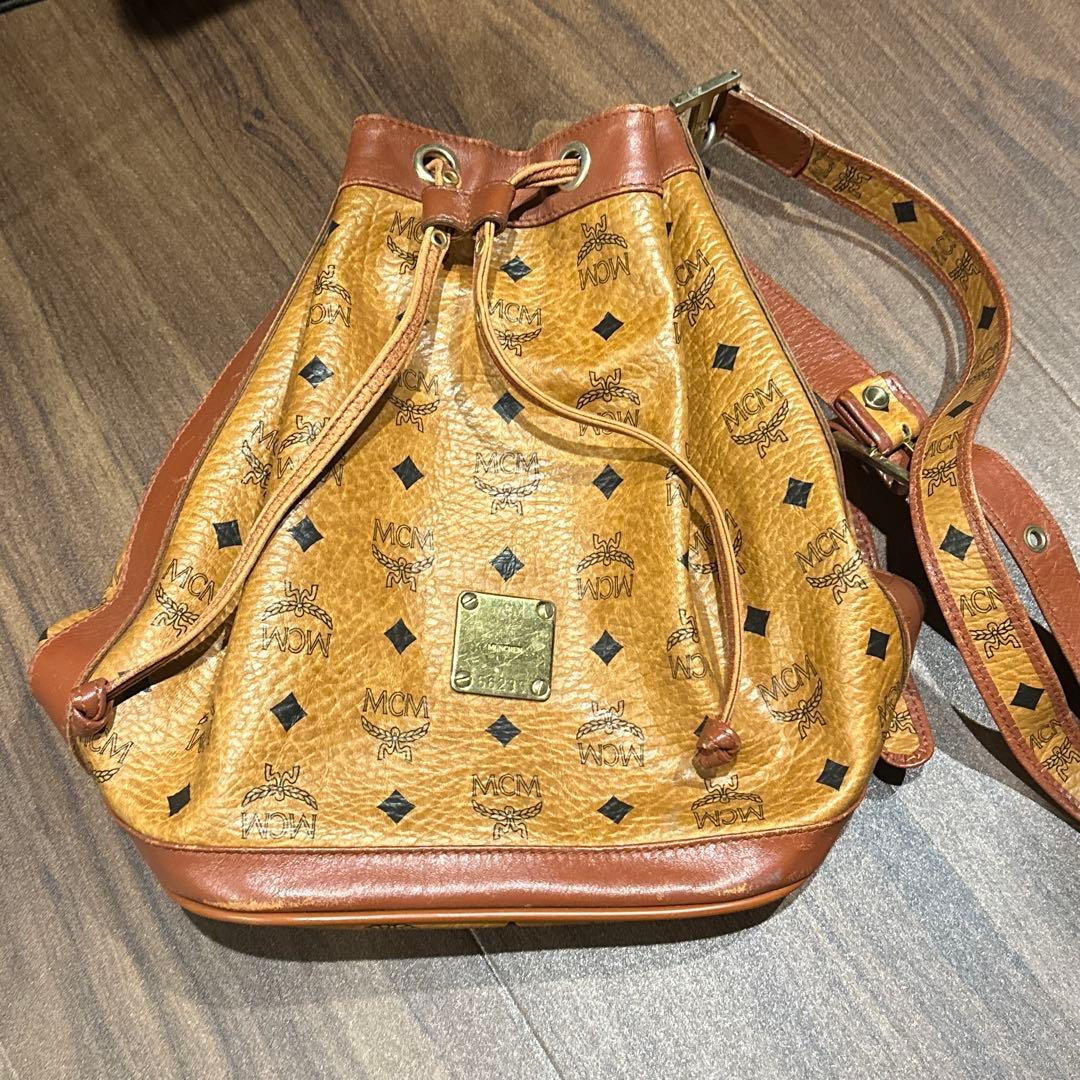 90s MCM バケットバッグ ブラウンヴィセトス柄巾着 - メルカリ