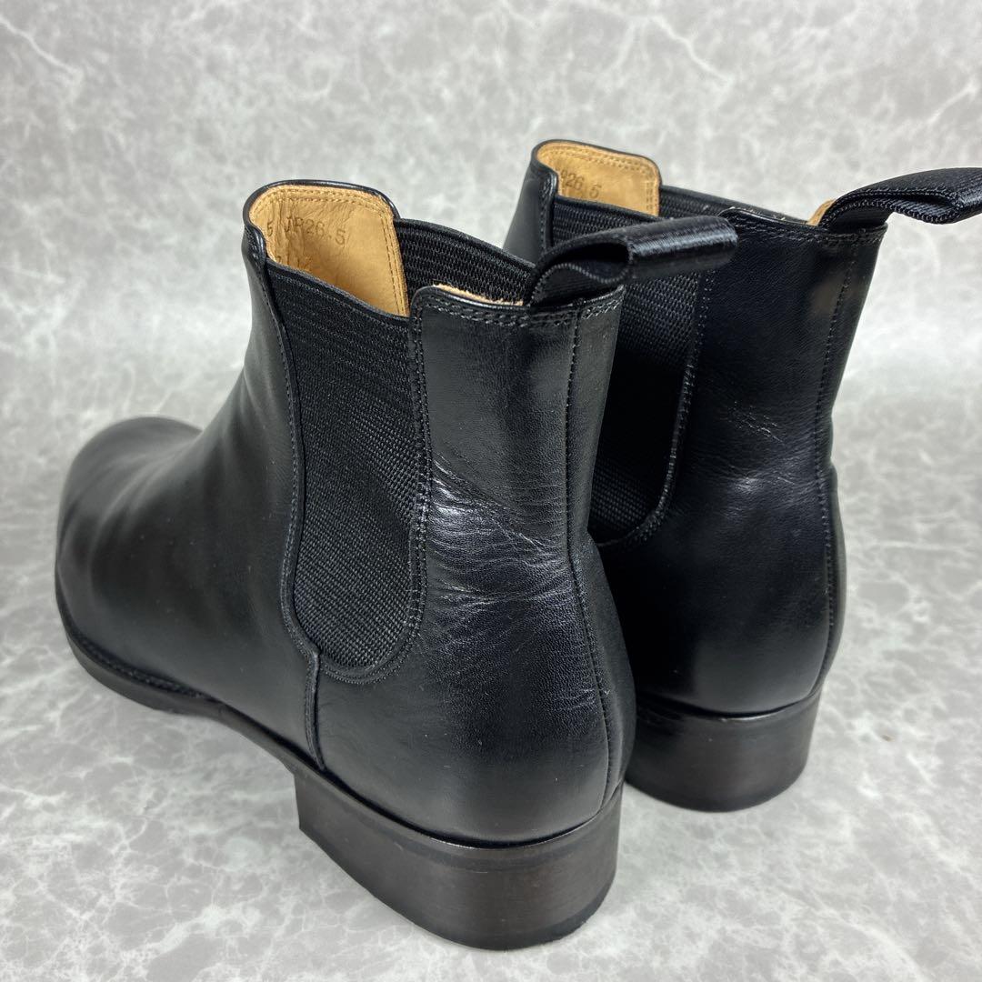 【美品】ユナイテッドアローズ サイドゴアブーツ 本革 黒 日本製 26.5cm