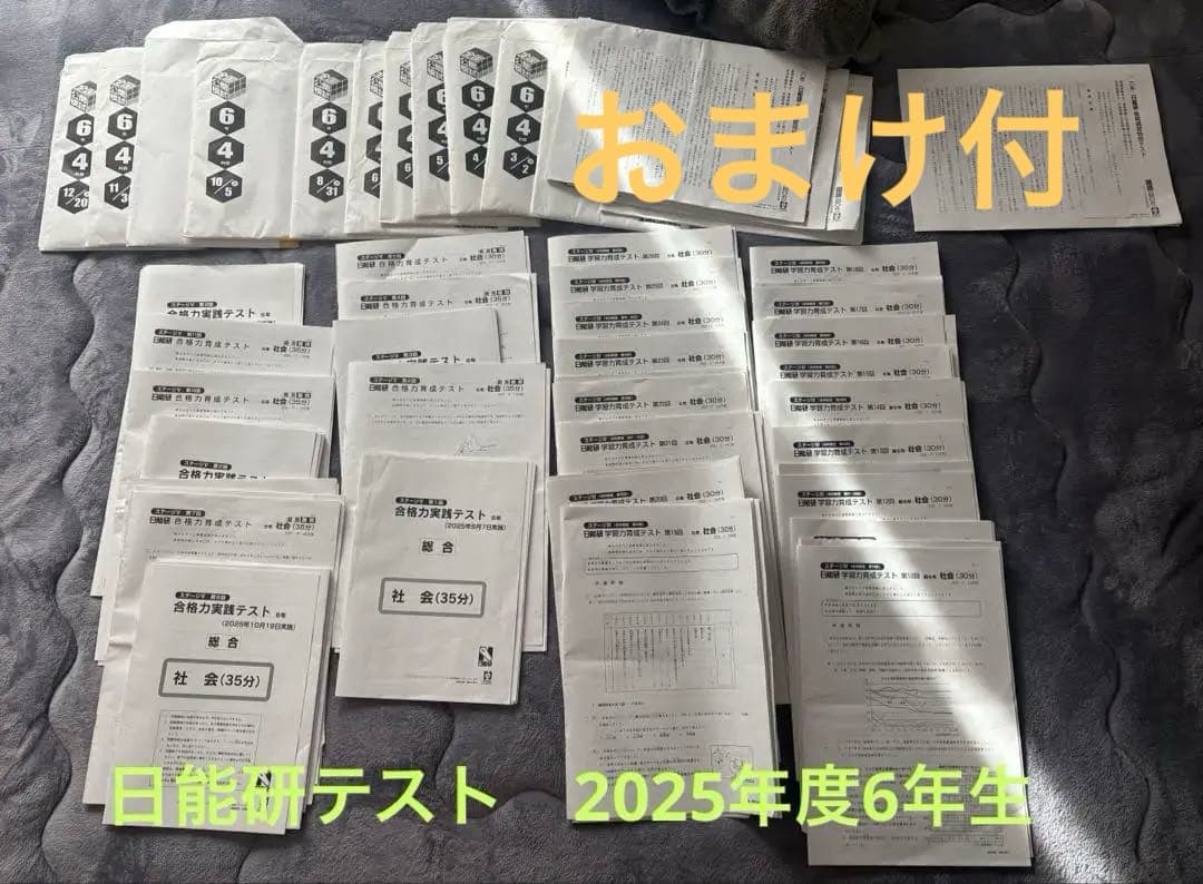 日能研テスト2025年度(現6年)公開模試 育成 夏期春期講習フルセットおまけ付 日能研 2025年 6年生 春期講習テスト - メルカリ