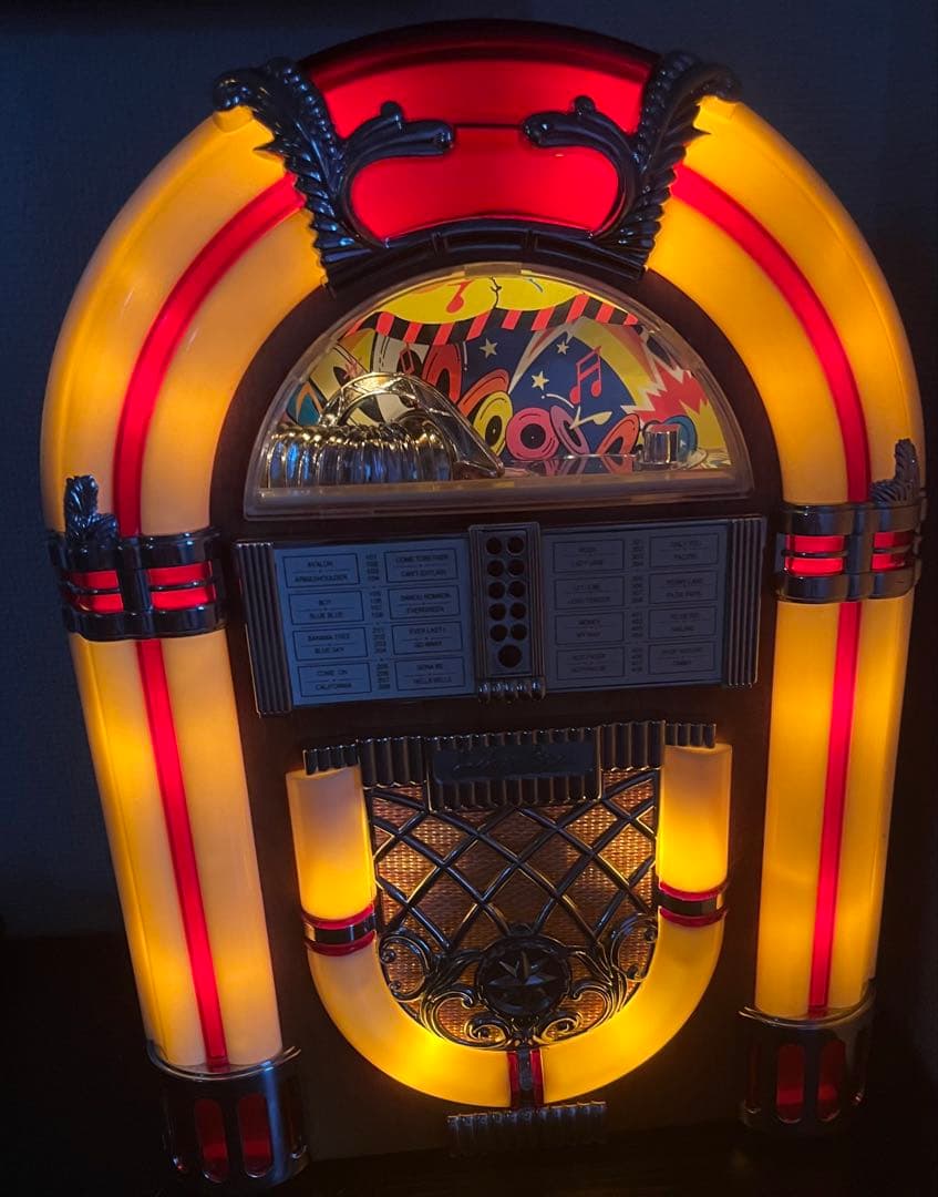 レトロ ジュークボックス ライトアップ機能付き 楽天市場】グラデーションマルチカラーネオン搭載40年代ビッグジューク