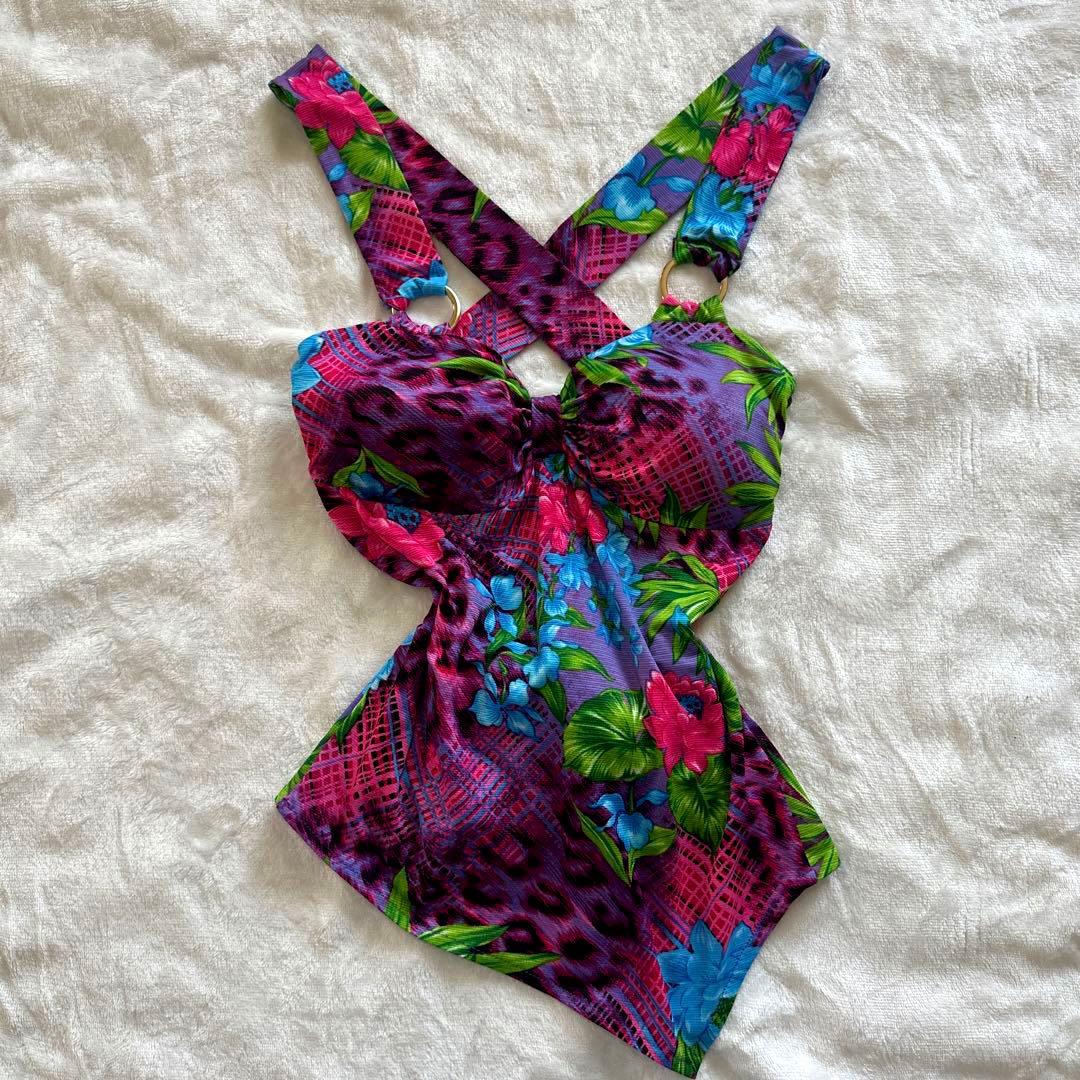 AVIRA PINK】アビラピンク ヒョウ柄×花柄 背中がんあきキャミの通販は