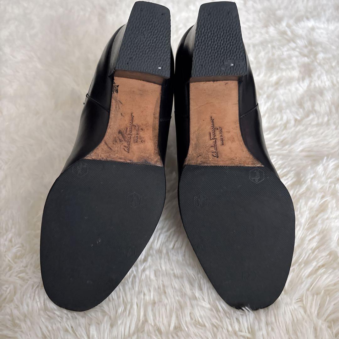 サルヴァトーレ フェラガモ サイドゴアブーツ 黒 レザー 24〜24.5cm