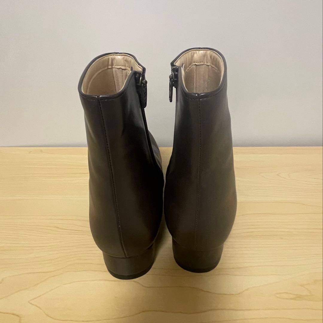 L(24〜24.5cm) RAKUNA ショートブーツ 整体 ダークブラウン